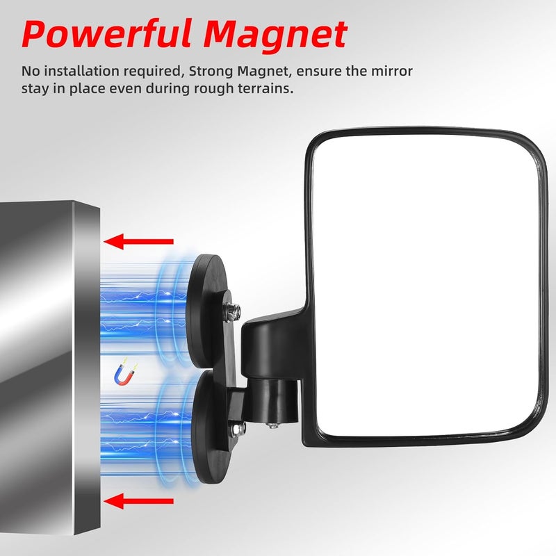 OFIG Universal Magnetic Tractor Mirrors, Side Mirrors for Tractors, Golf Carts, Forklifts, Lawn Movers, Small Dozers, Compatible with John Deere, Kubota B BX Mahindra Tractor Accessories - Image 2